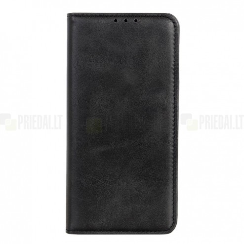 Xiaomi 12 Lite „Split“ juodas odinis atverčiamas dėklas - knygutė