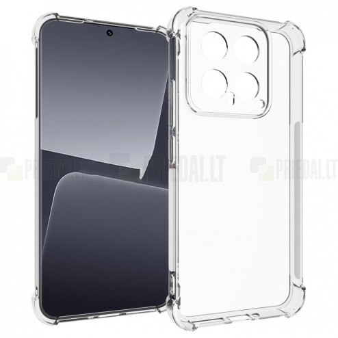 Sustiprintos apsaugos Xiaomi 14 skaidrus kieto silikono (TPU) dėklas