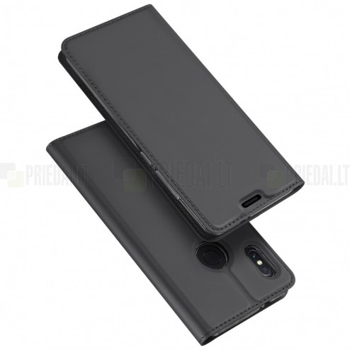 „Dux Ducis“ Skin serijos Xiaomi Mi 6X (Xiaomi Mi A2) juodas odinis atverčiamas dėklas