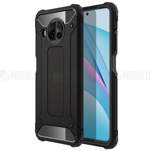 Sustiprintos apsaugos Xiaomi Mi 10T Lite 5G juodas kieto silikono (TPU) ir plastiko dėklas 