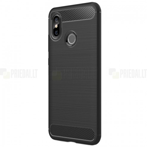 Xiaomi Mi 8 „Carbon“ kieto silikono TPU juodas dėklas - nugarėlė