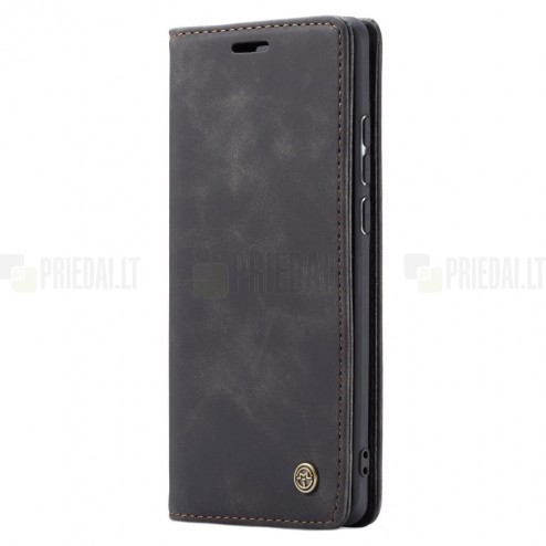 Xiaomi Mi 9 (Mi 9 Explorer) CaseMe Retro solidus atverčiamas juodas odinis dėklas - knygutė