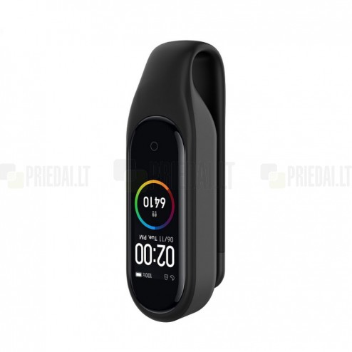 Išmaniojo laikrodžio kieto silikono (TPU) dėklas laikiklis - juodas Mi Band 4  (Mi Band 3)