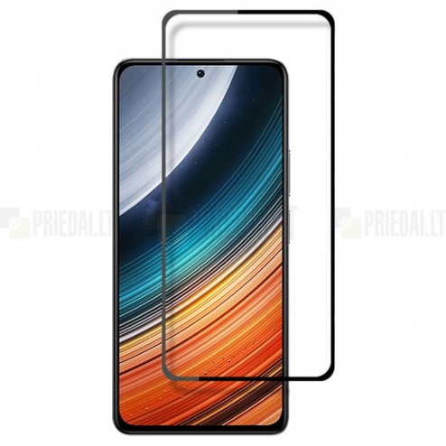 Xiaomi Poco F4 5G „Mocolo“ 9H 2.5D Tempered Glass sustiprintos apsaugos juodas pilnai dengiantis apsauginis ekrano stiklas 0,26 mm
