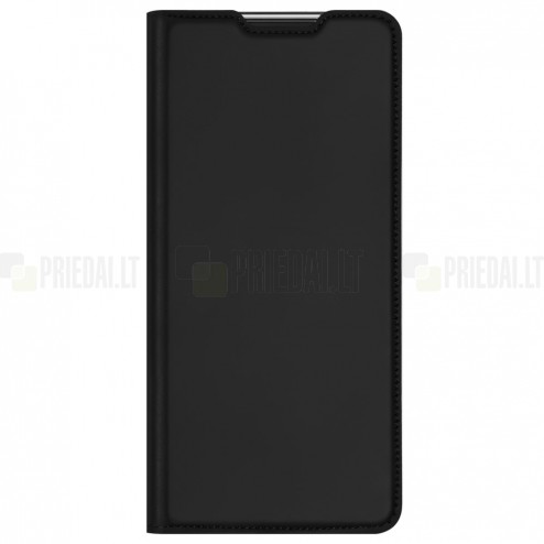 Dux Ducis Skin serijos Xiaomi Redmi 10C juodas odinis atverčiamas dėklas