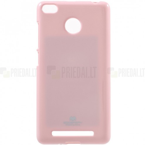 Xiaomi Redmi 3s rožinis Mercury kieto silikono (TPU) dėklas - nugarėlė