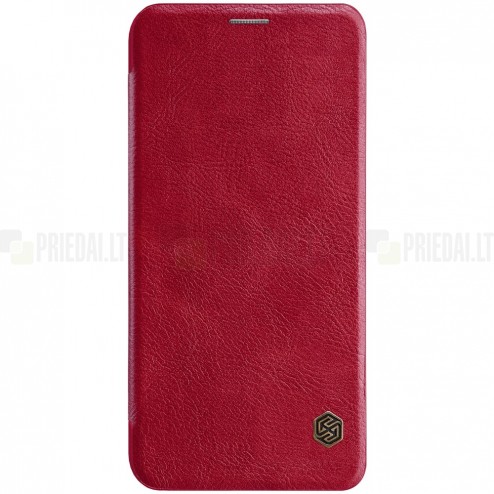 Prabangus „Nillkin“ Qin serijos raudonas odinis atverčiamas Xiaomi Redmi 6 Pro (Mi A2 Lite) dėklas