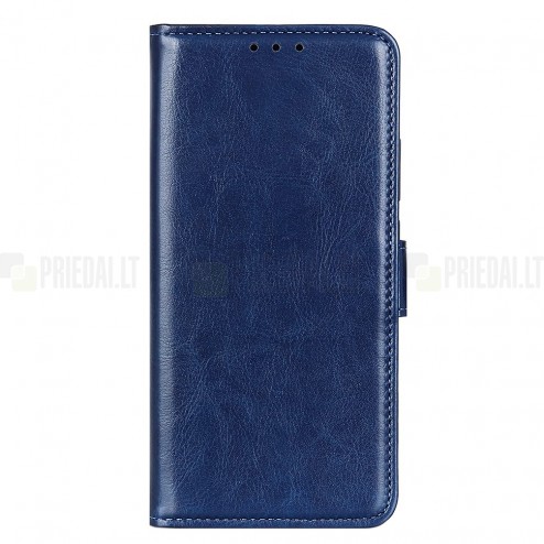 Samsung Galaxy A50 (A505F) atverčiamas juodas odinis dėklas - piniginė
