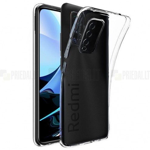 Xiaomi Redmi 9T 5G kieto silikono TPU skaidrus dėklas - nugarėlė