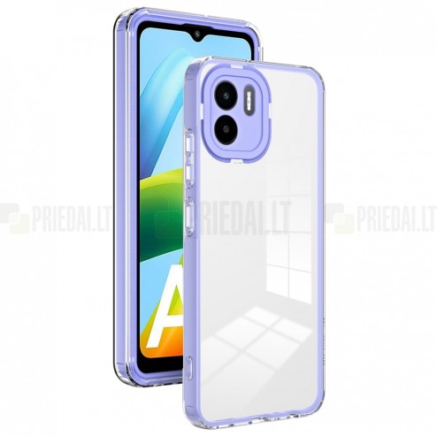 Xiaomi Redmi A2 (Redmi A1) „Candy“ skaidrus violetinis kieto silikono (TPU) dėklas