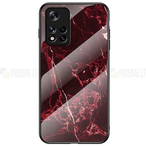 Xiaomi Poco M4 Pro (Redmi Note 11 5G) „Marble“ kieto silikono TPU raudonas dėklas - nugarėlė