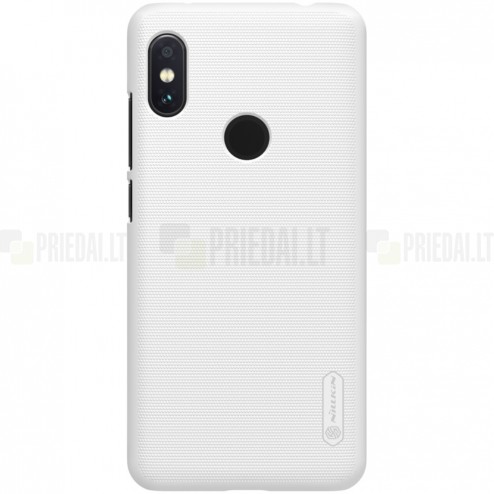 Xiaomi Redmi Note 6 Pro Nillkin Frosted Shield baltas plastikinis dėklas