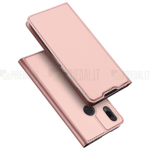 „Dux Ducis“ Skin serijos Xiaomi Redmi Note 7 (Redmi Note 7 Pro) rožinis odinis atverčiamas dėklas9
