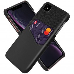 „KSQ“ Shell dėklas su kišenėle - juodas (iPhone 11)