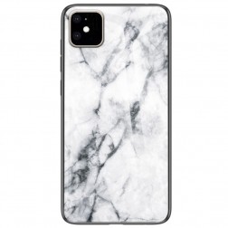 „Marble“ kieto silikono (TPU) dėklas - baltas (iPhone 11)