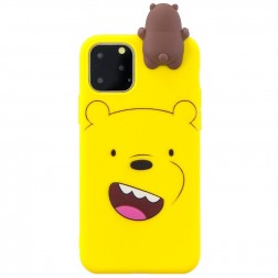 „Squezy“ Bear kieto silikono (TPU) dėklas - geltonas (iPhone 11 Pro)