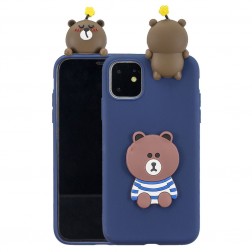 „Squezy“ Bear kieto silikono (TPU) dėklas - mėlynas (iPhone 11)