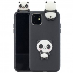 „Squezy“ Panda kieto silikono (TPU) dėklas - juodas (iPhone 11)