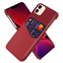 „KSQ“ Shell dėklas su kišenėle - raudonas (iPhone 12 Mini)