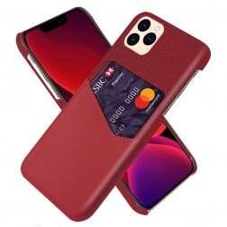 „KSQ“ Shell dėklas su kišenėle - raudonas (iPhone 12 / 12 Pro)