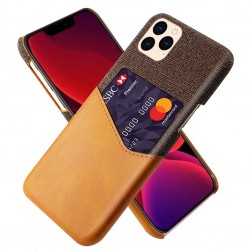 „KSQ“ Shell dėklas su kišenėle - rudas (iPhone 12 / 12 Pro)