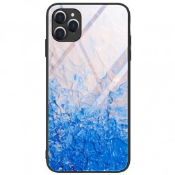 „Marble“ Skin kieto silikono (TPU) dėklas - tamsiai mėlynas (iPhone 12 / 12 Pro)
