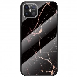 „Marble“ kieto silikono (TPU) dėklas - juodas / auksinis (iPhone 12 Pro Max)