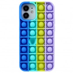 „Popit“ Bubble minkšto silikono (TPU) dėklas - mėlynas (iPhone 12 / 12 Pro)
