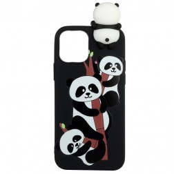 „Squezy“ Pandas kieto silikono (TPU) dėklas - juodas (iPhone 12 / 12 Pro)