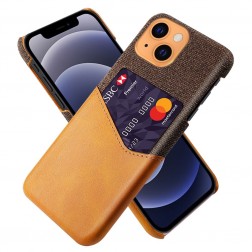 „KSQ“ Shell dėklas su kišenėle - rudas (iPhone 13 Mini)