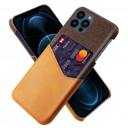 „KSQ“ Shell dėklas su kišenėle - rudas (iPhone 13 Pro)