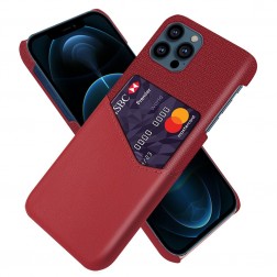 „KSQ“ Shell dėklas su kišenėle - raudonas (iPhone 13 Pro Max)