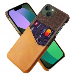 „KSQ“ Shell dėklas su kišenėle - rudas (iPhone 14)