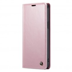 „CaseMe“ Leather solidus atverčiamas dėklas - rožinis (iPhone 14 Plus)