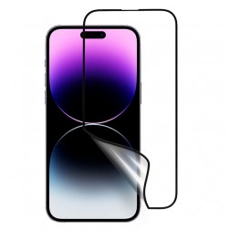 „Ceramics“ hibridinė apsauginė ekrano plėvelė (pilnai dengianti) - juoda (iPhone 14 Plus)
