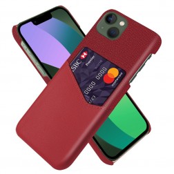 „KSQ“ Shell dėklas su kišenėle - raudonas (iPhone 14 Plus)