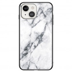 „Marble“ kieto silikono (TPU) dėklas - baltas (iPhone 14 Plus)