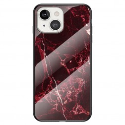 „Marble“ kieto silikono (TPU) dėklas - juodas / raudonas (iPhone 14 Plus)