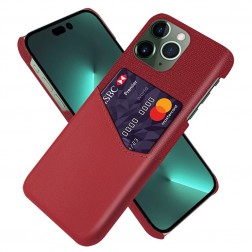 „KSQ“ Shell dėklas su kišenėle - raudonas (iPhone 14 Pro)