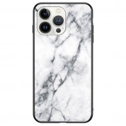 „Marble“ kieto silikono (TPU) dėklas - baltas (iPhone 14 Pro)