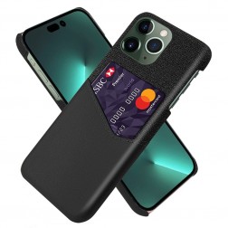 „KSQ“ Shell dėklas su kišenėle - juodas (iPhone 14 Pro Max)