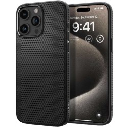 „Spigen“ Liquid Air dėklas - juodas (iPhone 15 Pro Max)