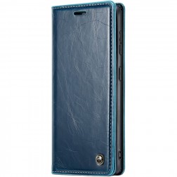 „CaseMe“ Leather solidus atverčiamas dėklas - mėlynas (iPhone 16 Plus)