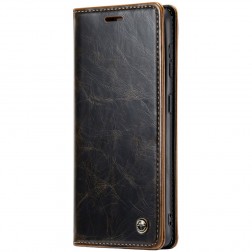 „CaseMe“ Leather solidus atverčiamas dėklas - rudas (iPhone 16 Plus)