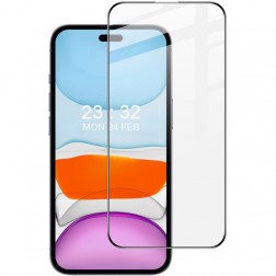 „IMAK“ Tempered Glass pilnai dengiantis apsauginis ekrano stiklas - juodas (iPhone 16 Pro)