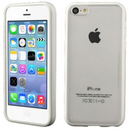 Plastikinis dėklas - skaidrus/baltas (iPhone 5C)