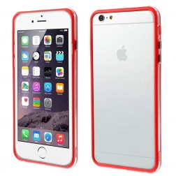 Rėmelis (bamperis) - skaidrus, raudonas (iPhone 6 Plus / iPhone 6s Plus)