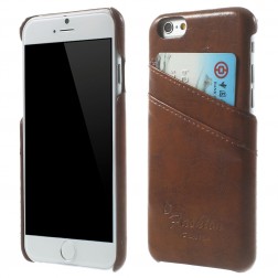Odinis dėklas su kortelių laikikliu - tamsiai rudas (iPhone 6 / 6s)