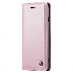 „CaseMe“ Leather solidus atverčiamas dėklas - rožinis (iPhone 6 / 7 / 8 / SE 2020 / SE 2022)