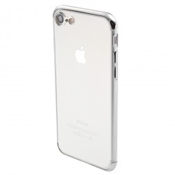 „Sulada“ kieto silikono (TPU) dėklas - skaidrus, sidabrinis (iPhone 7 / 8 / SE 2020 / SE 2022)